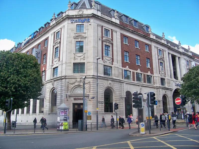 The Light, a stone and brick building on a corner of The Headrow